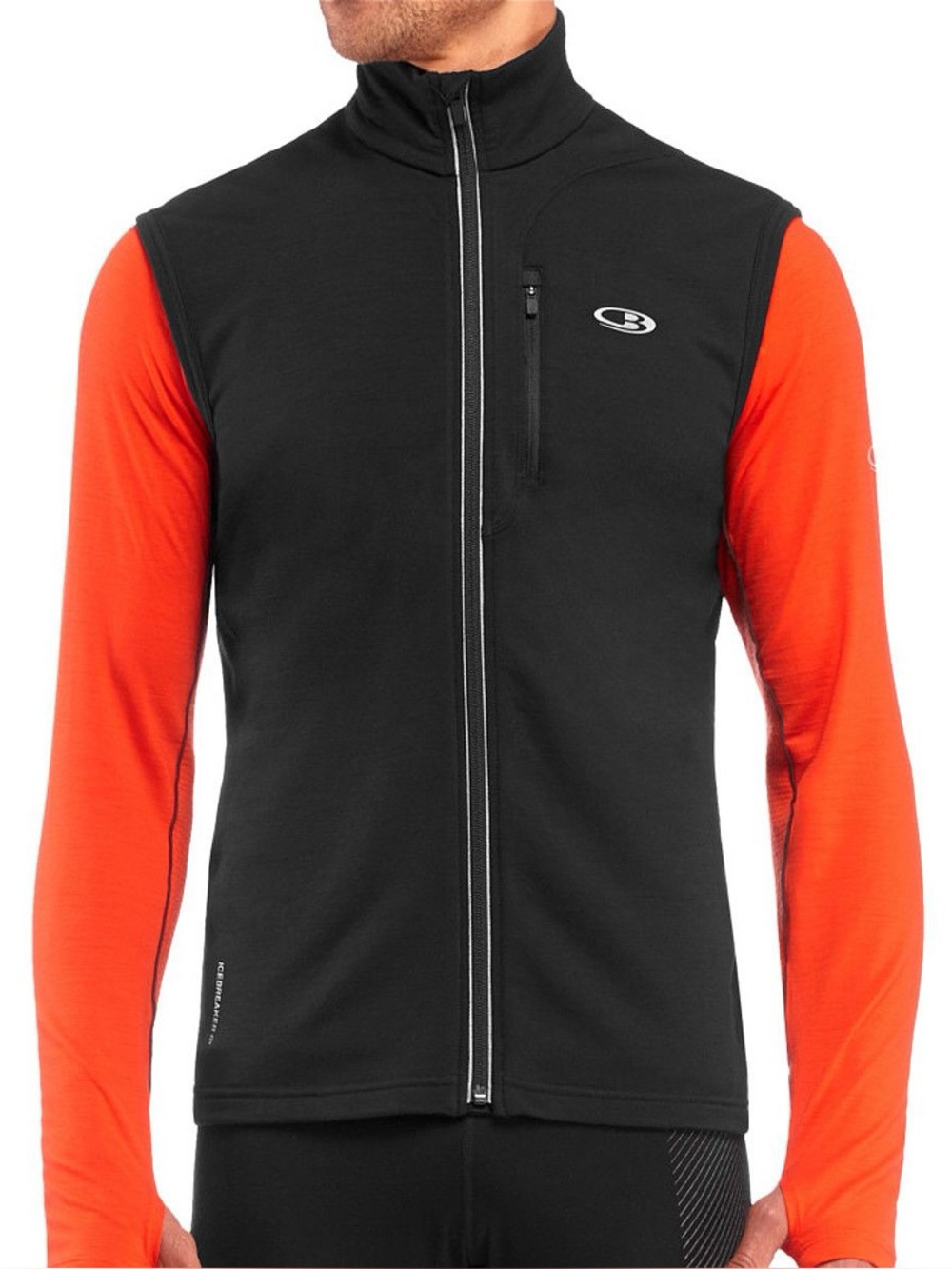 Icebreaker Merino GT Quantum merino wool mens zip up vest - Black